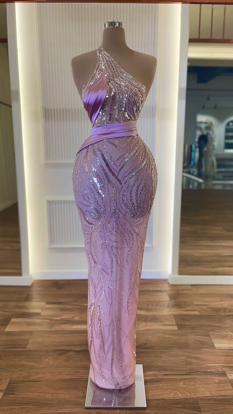 SOFT LILAC HAUTE COUTURE DRESS,ED54588