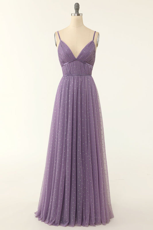 Robe de demoiselle d'honneur longue coupe trapèze à volants M5692