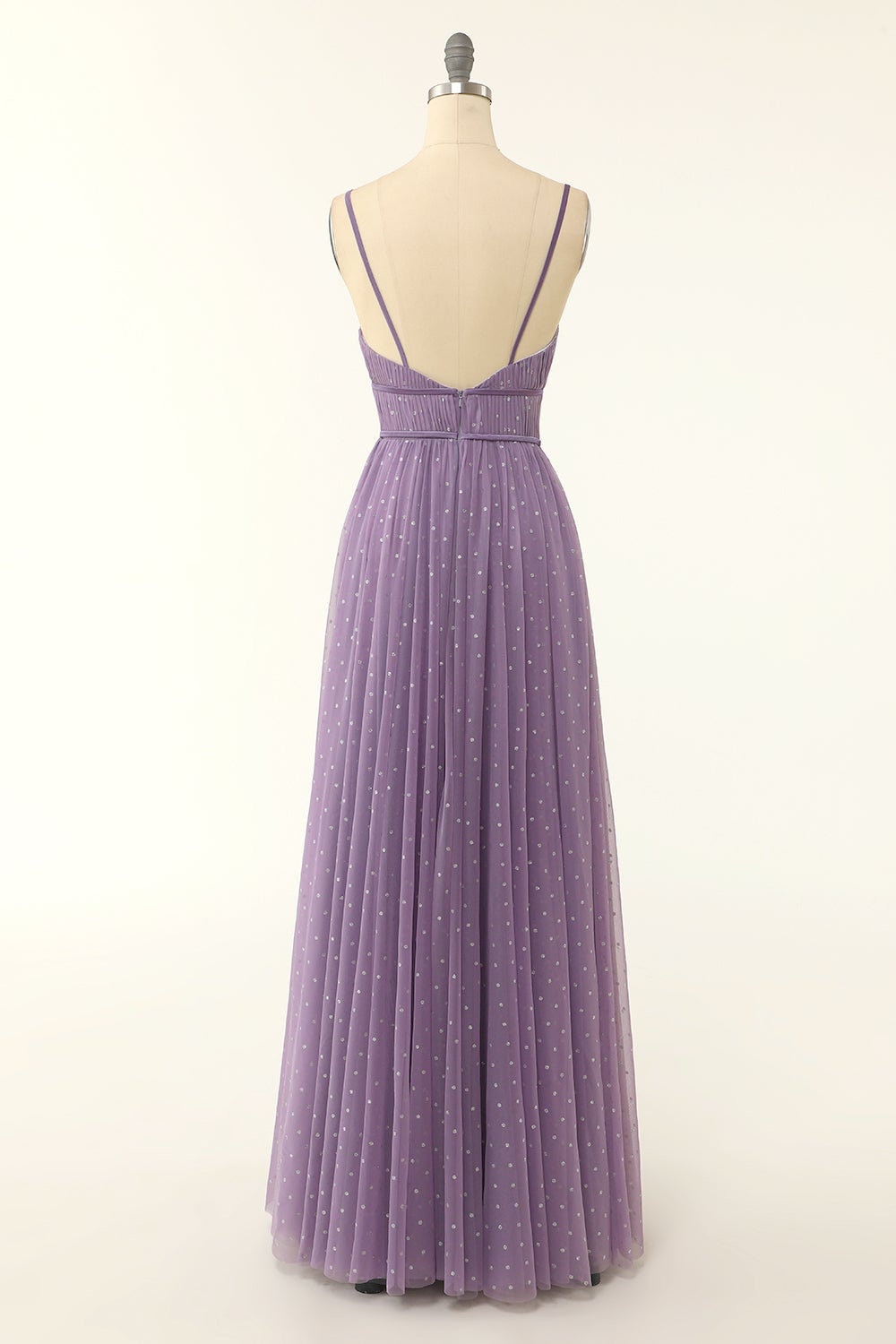 Robe de demoiselle d'honneur longue coupe trapèze à volants M5692