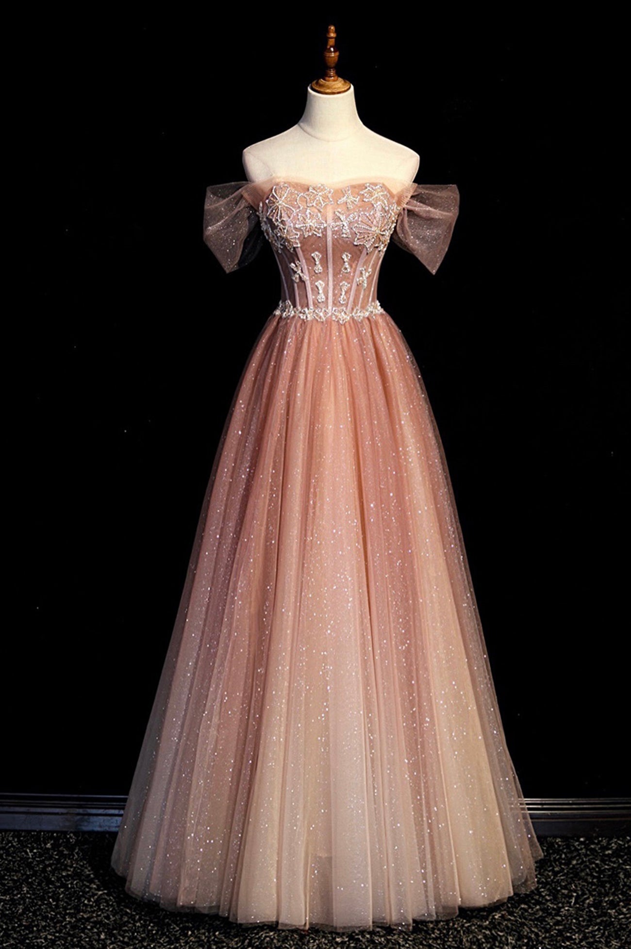 HIGH QUALITY TULLE BEADS LONG PROM DRESS A LINE EVENING DRESS M5767 ModelDressy HIGH QUALITY TULLE BEADS LONG PROM DRESS A LINE EVENING DRESS M5767 ModelDressy