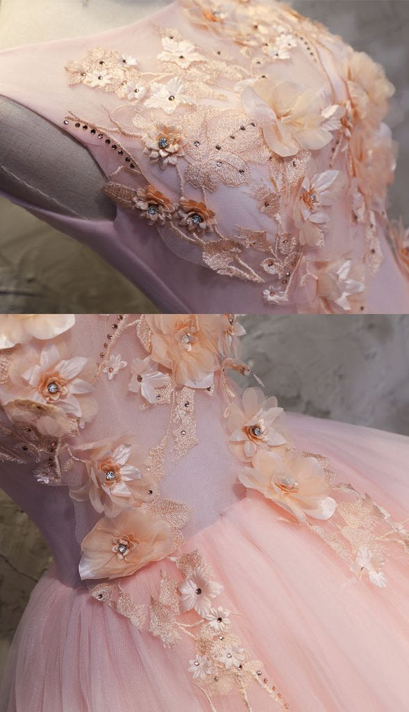 Robe de bal longue avec fleurs faites main, superbe robe de Quinceanera M1674