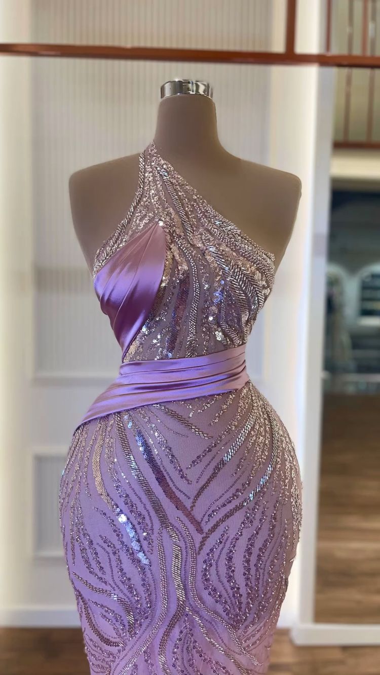 SOFT LILAC HAUTE COUTURE DRESS,ED54588