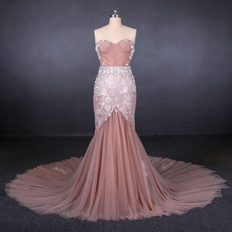 Gorgeous Sweetheart Mermaid Tulle Prom Dress, Long Evening Dresses N2343 M1858