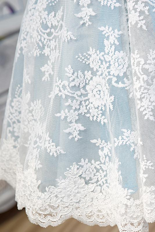 Light Sky Blue Halter Homecoming Dress with Lace Appliques, Cute Short Formal Dress M1733