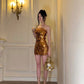 Shiny Homecoming Dress Strapless Sequins Hugging Back to School Outfits Party Dress D7129