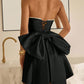 Fashionable Homecoming Dress Strapless Pearl Bowknot A-Line Back to School Outfits Party Dress D7840