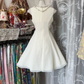 Vintage Simple Ivory Elegant A-Line Short Homecoming Dress Party Dress D1680