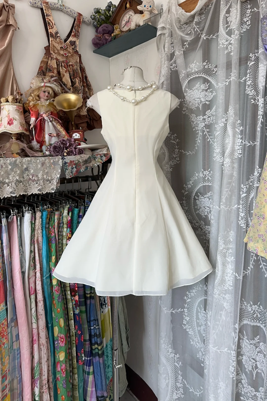 Vintage Simple Ivory Elegant A-Line Short Homecoming Dress Party Dress D1680
