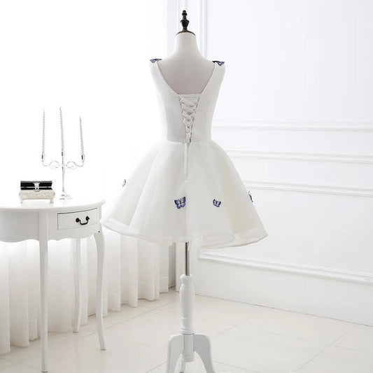 New Homecoming Dress V Neck Butterfly Back to School Outfits Party Dress D7622