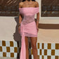 Beautiful Homecoming Dress Off the Shoulder Soutache Hugging Pleated Lace Back to School Outfits Party Dress D7132