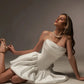 Beautiful Homecoming Dress Strapless Pleated Back to School Outfits Party Dress D7172