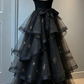 Black Halter A-Line Tulle Long Formal Prom Dress Evening Gown, D61
