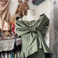 Vintage Green Satin Shawl Design Elegant A-Line Long Evening Dress Prom Dresses D1679