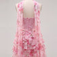 Unique Homecoming Dress Sweetheart Soutache Flower Beading Cascade Back to School Outfits Party Dress D7798