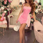 Charming Homecoming Dress Square Pleated Back to School Outfits Party Dress D7301