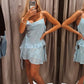 Beautiful Homecoming Dress Spaghetti Strap Soutache Sequins Back to School Outfits Party Dress D7133