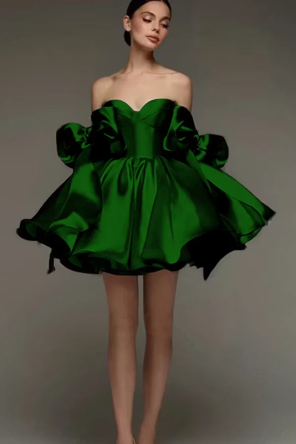 Beautiful Homecoming Dress Sweetheart Bowknot Pleated Back to School Outfits Party Dress D7170