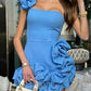 Beauty Homecoming Dress One Shoulder Cascade Back to School Outfits Party Dress D7109