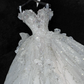 Gorgeous Shiny Beaded White Sweetheart Tulle Sequin Design Elegant A-Line Floor-length Wedding Dress D1666