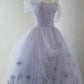 Elegant Homecoming Dress Off the Shoulder Tulle Flowers Prom Dress Back to School Outfits Party Dress  D6112
