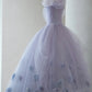 Elegant Homecoming Dress Off the Shoulder Tulle Flowers Prom Dress Back to School Outfits Party Dress  D6112