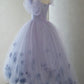 Elegant Homecoming Dress Off the Shoulder Tulle Flowers Prom Dress Back to School Outfits Party Dress  D6112
