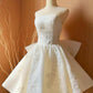 Charming Homecoming Dress Strapless Applique Bowknot Short Prom Dress Back to School Outfits Party Dress  D6034