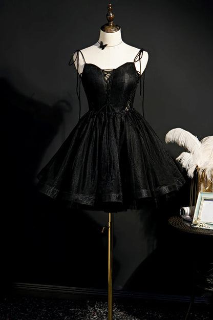 Charming Homecoming Dress Tulle Spaghetti Straps Prom Dress Back to School Outfits Party Dress  D6106