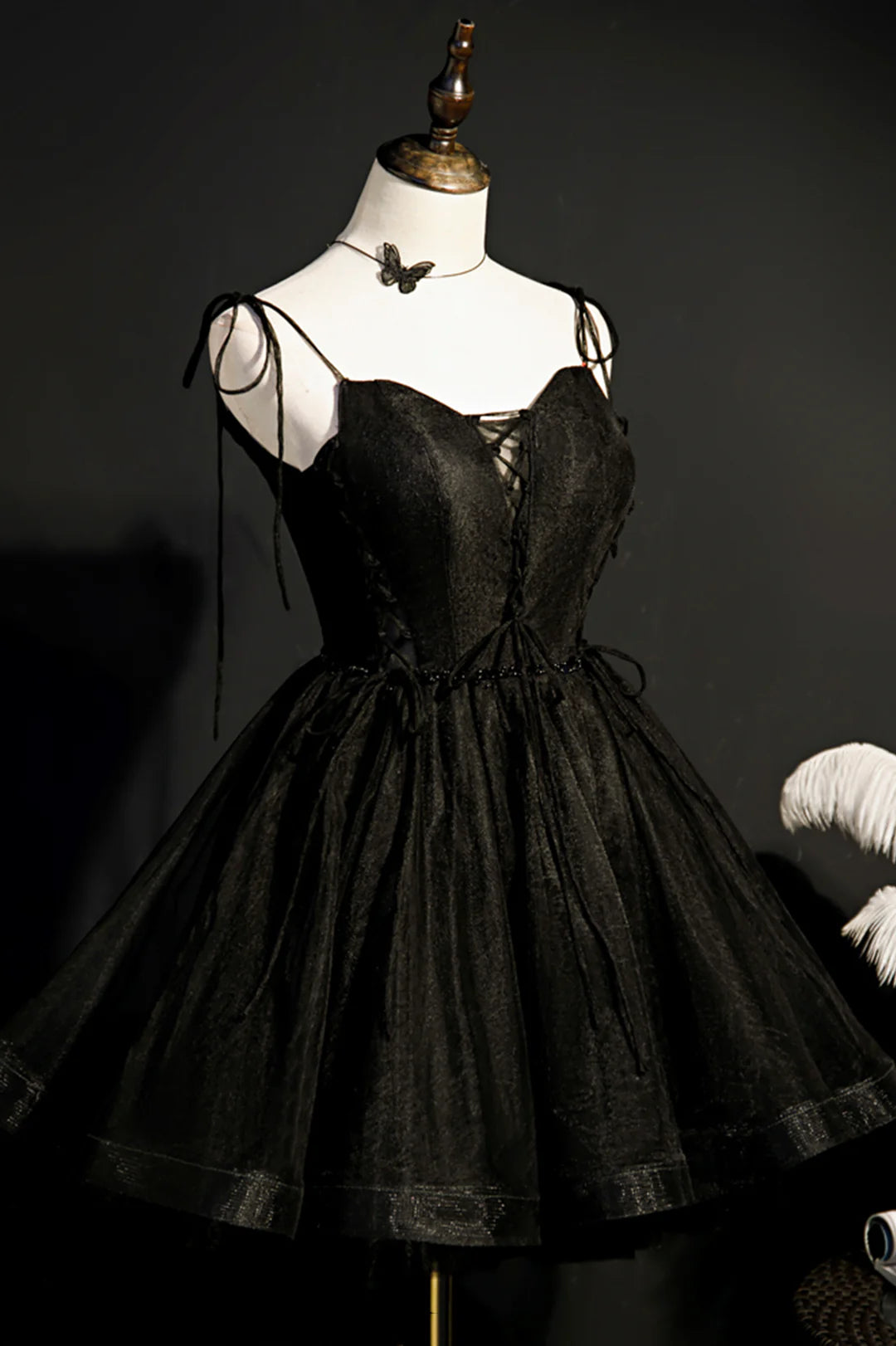 Charming Homecoming Dress Tulle Spaghetti Straps Prom Dress Back to School Outfits Party Dress  D6106