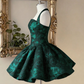 Charming Homecoming Dress Halter Pleated Backless Back to School Outfits Party Dress  D7394
