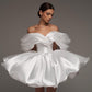 Beautiful Homecoming Dress Off the Shoulder Pleated Back to School Outfits Party Dress D7173