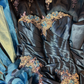 Navy Blue Straps A-Line Satin Appliques Long Prom Dress Evening Ball Gown, D832