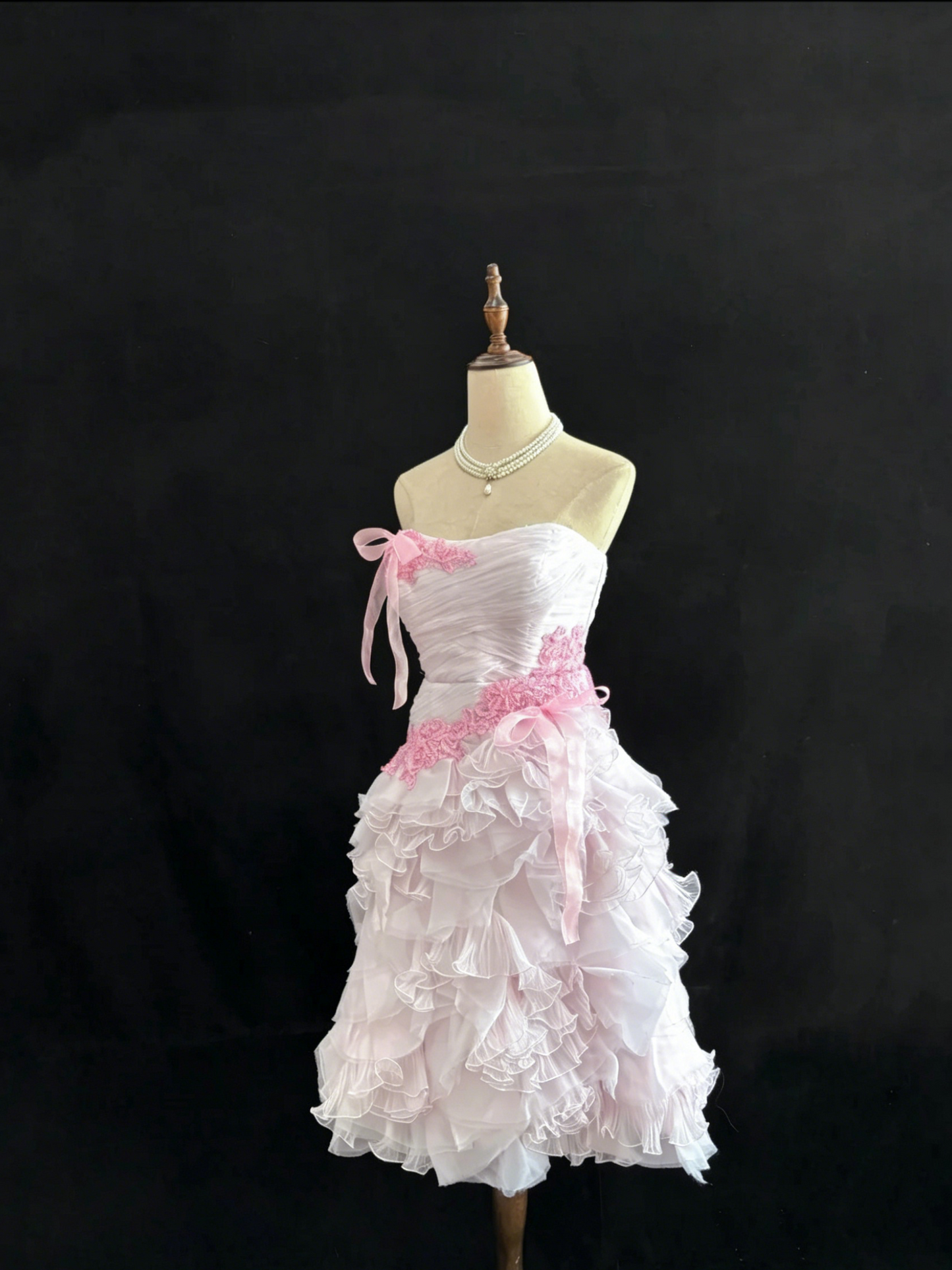 Chic Homecoming Dress Strapless Tulle Cascade Beading Prom Dress Back to School Outfits Party Dress  D6139