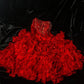 New Homecoming Dress Strapless Cascade Rinestone Back to School Outfits Party Dress D6891