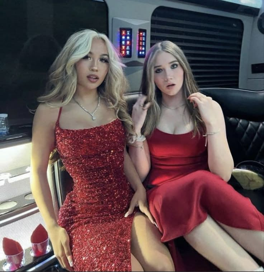 Sexy Red Straps Sheath Sequins Split Long Evening Party Dresses, D1276
