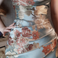 Light Blue Halter Neck Embroidery Sheath Retro Evening Party Dresses, D1166