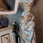 Light Blue Halter Neck Embroidery Sheath Retro Evening Party Dresses, D1166