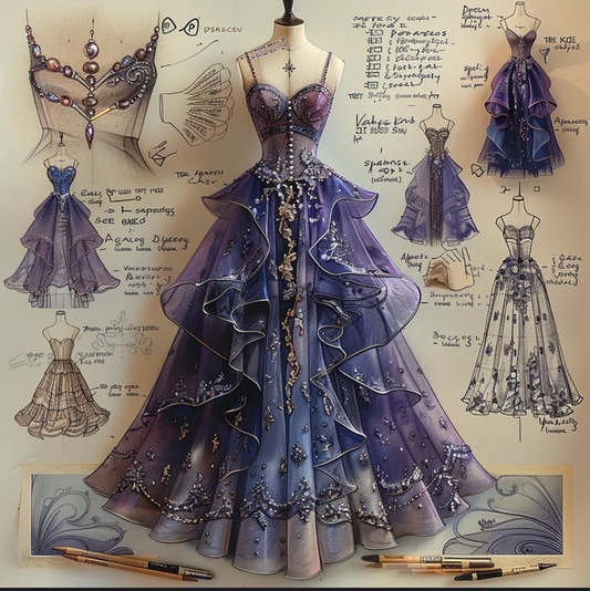 Robe de soirée longue violette à bretelles spaghetti et perles, D748