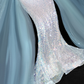 Vintage Shiny Sequined Sweetheart Spaghetti Strap Design Mermaid Prom Dress Evening Dress D1684