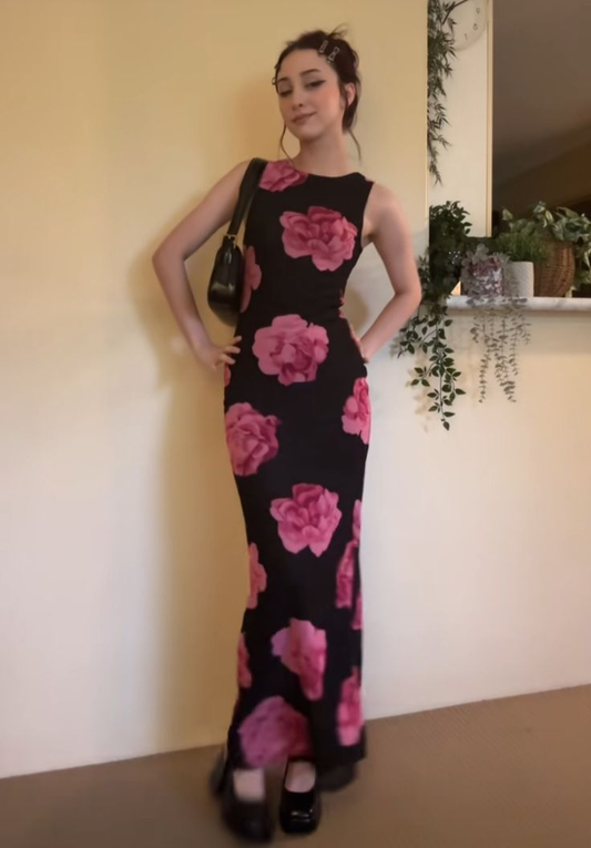 Sexy Black Sleeveless Mermaid Chiffon Long Evening Party Dresses, D1228