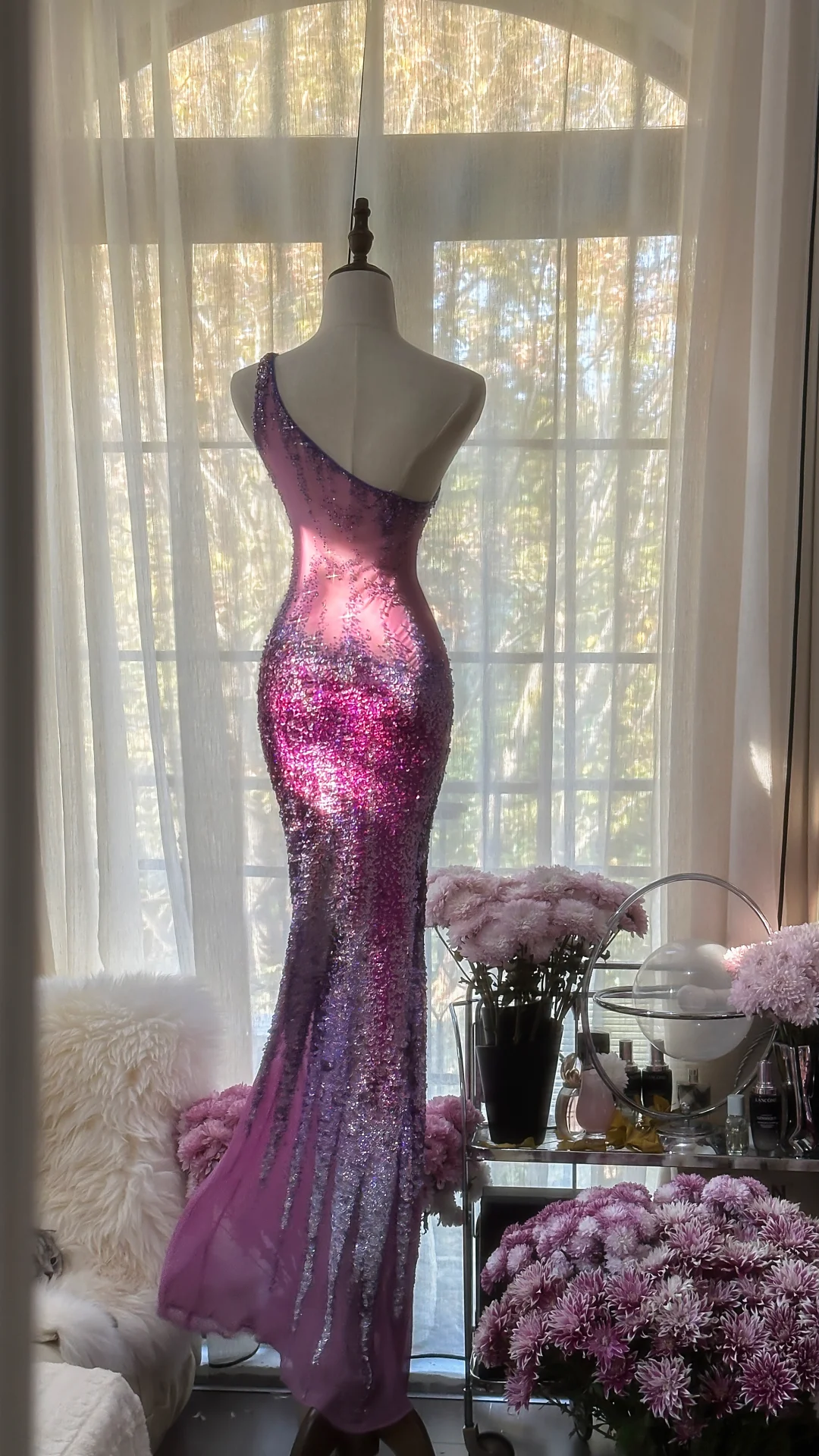 purple one shoulder sequin dress Purple Sequin Mini Dress - Bodycon Dress - One-Shoulder Dress