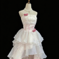 Chic Homecoming Dress Strapless Tulle Cascade Hi-Lo Prom Dress Back to School Outfits Party Dress  D6140