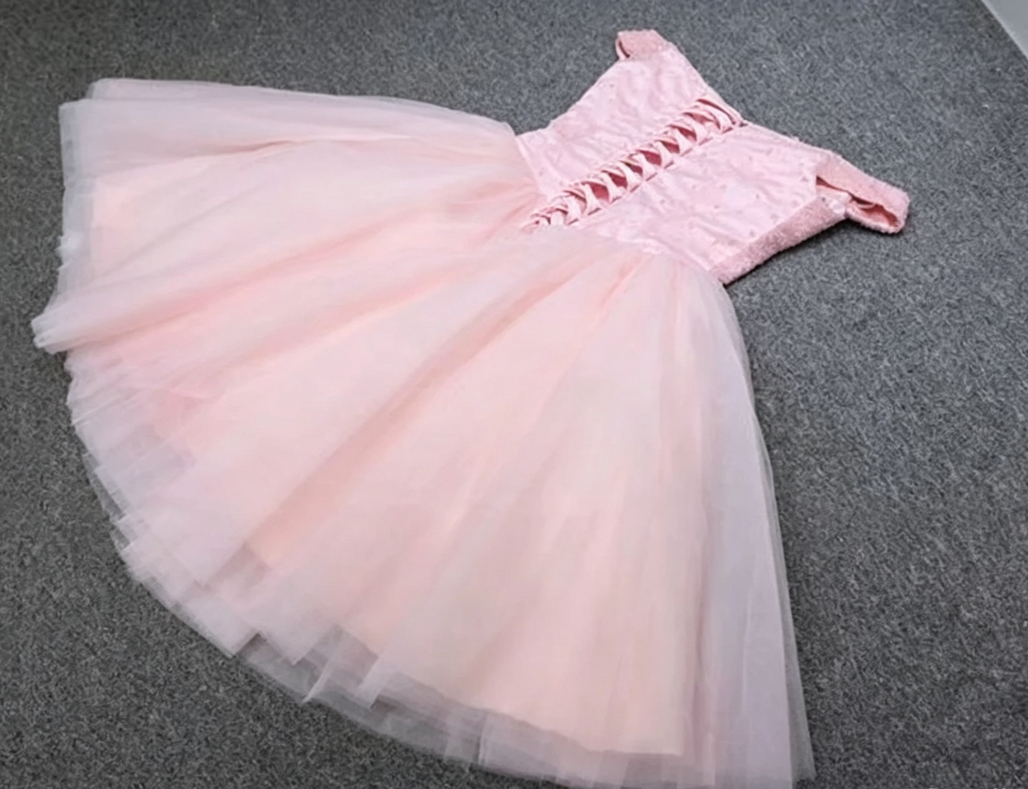 Unique Homecoming Dress Off the Shoulder Sequins Tulle V Neck Back to School Outfits Party Dress Birthday Dress  D7660