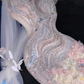 Gorgeous Sparkling Beaded Sequin Mermaid 3D Flowers Design Tulle Evening Dress Prom Dresses D1634