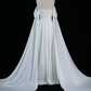 White Off Shoulder A-Line Satin Long Formal Party Dress MD7352