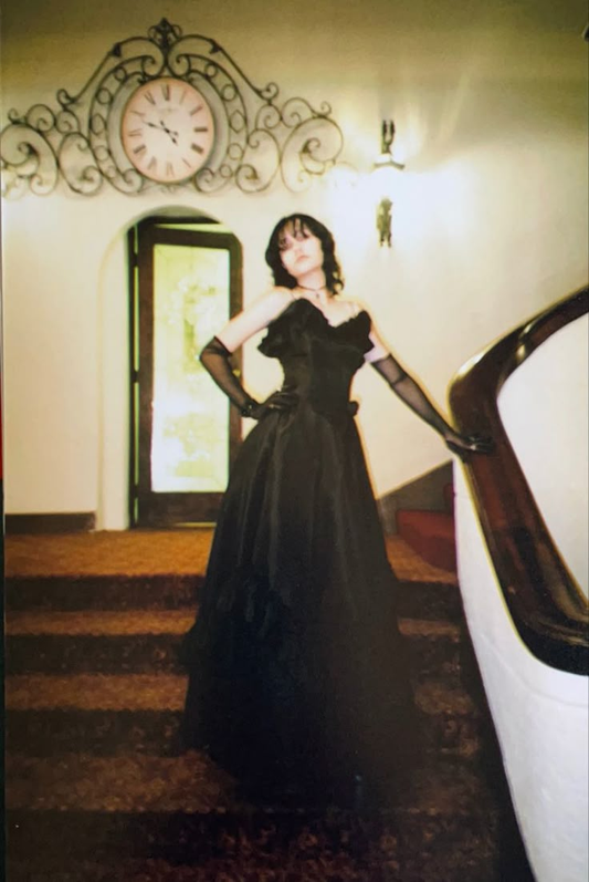 Black Sweetheart A-Line Satin Long Evening Gowns Gothic Party Dresses, D1230