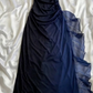 Dunkelblaue Träger Chiffon Vintage Langes Partykleid Ballkleid MD7409