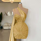 Chic Homecoming Dress One Shoulder Beading Soutache Sequins Back to School Outfits Party Dress  D7402
