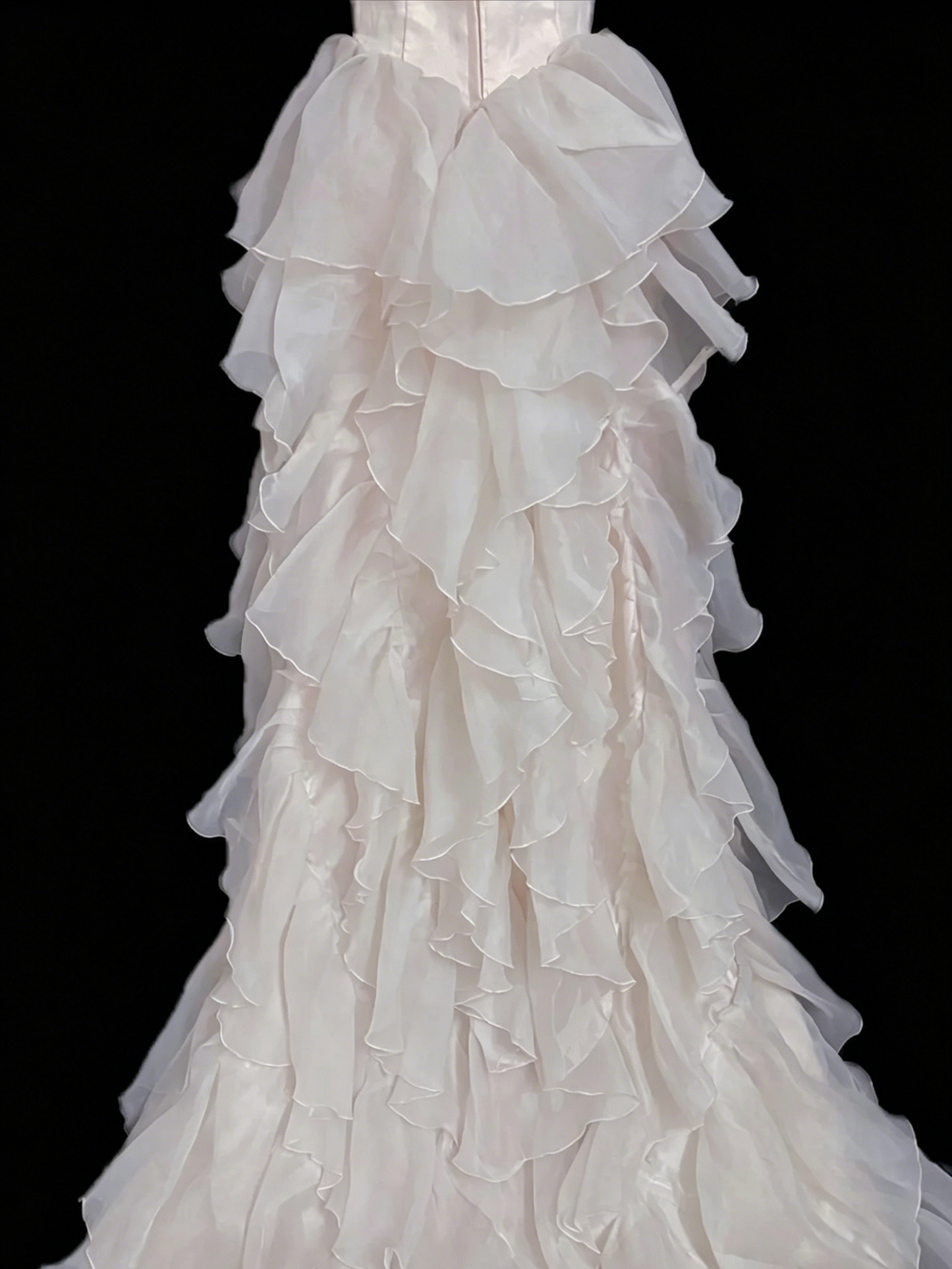 Chic Homecoming Dress Strapless Tulle Cascade Hi-Lo Prom Dress Back to School Outfits Party Dress  D6140