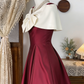 Beauty Homecoming Dress Portrait Bowknot Back to School Outfits Party Dress  D6538